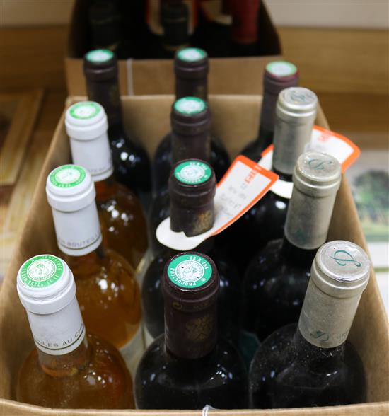 Twenty four assorted red and white wines including Clos Les Rouzes Clinet, Pomerol, 1986(2)